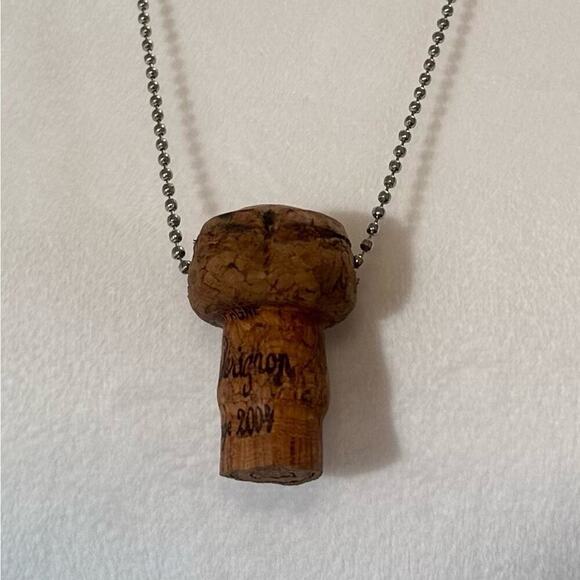 Dom Perignon Cork Necklace. Fun conversation piece. 24”L chain. - Picture 5 of 5